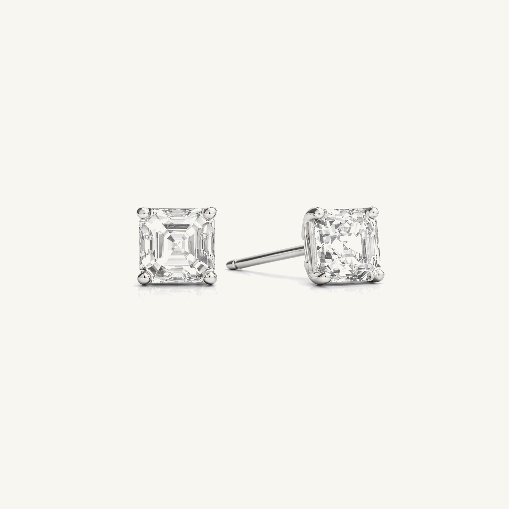Diamond Studs Asscher Cut 4 ctw