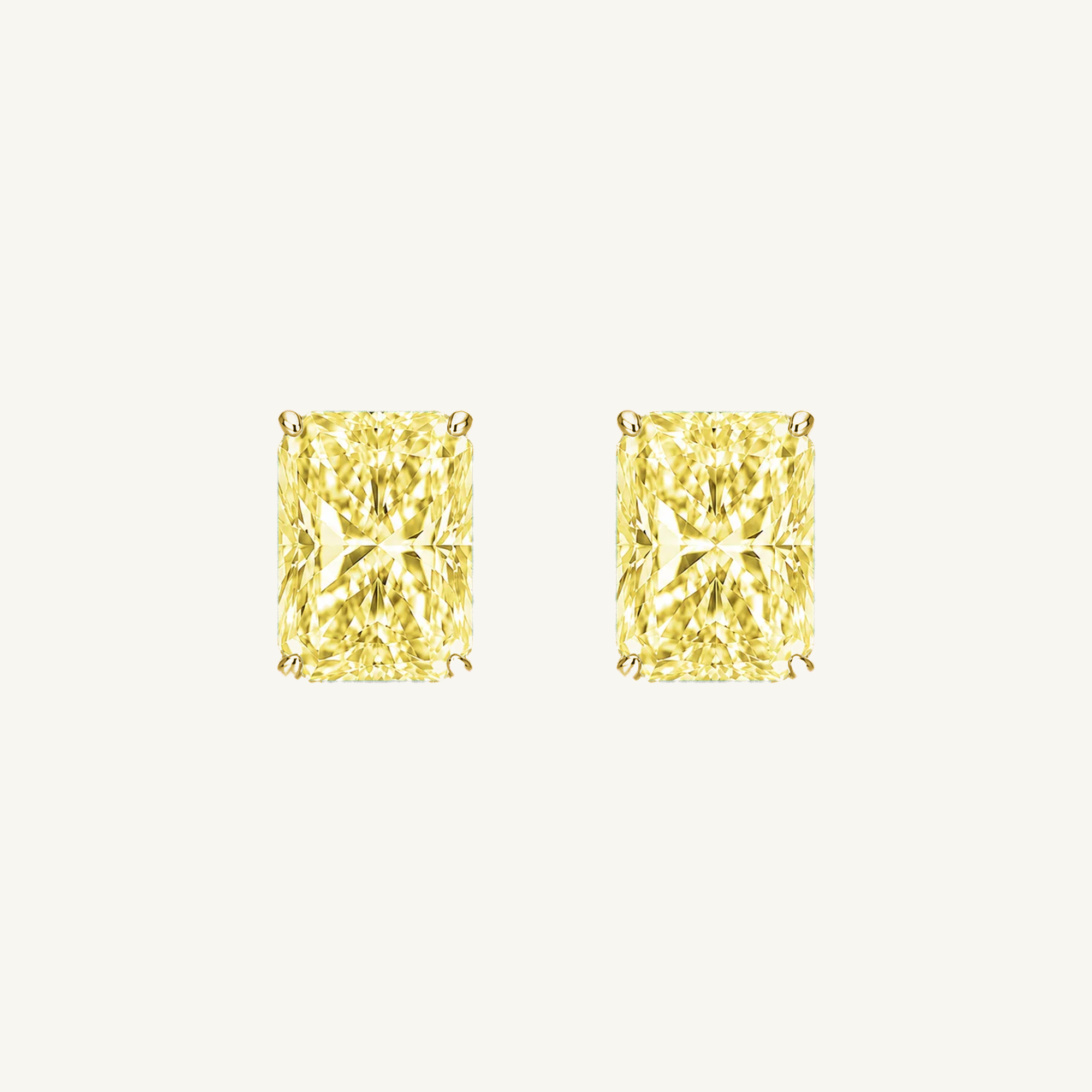 Yellow Diamond Studs 4 Ctw