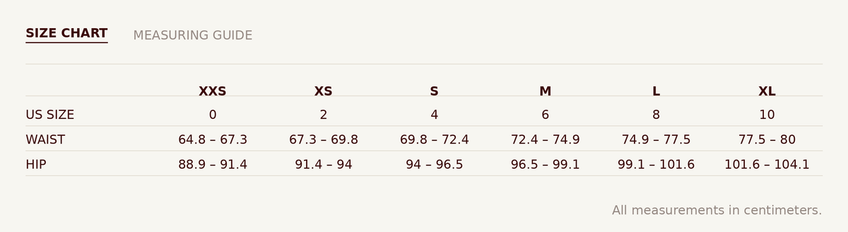 Size chart