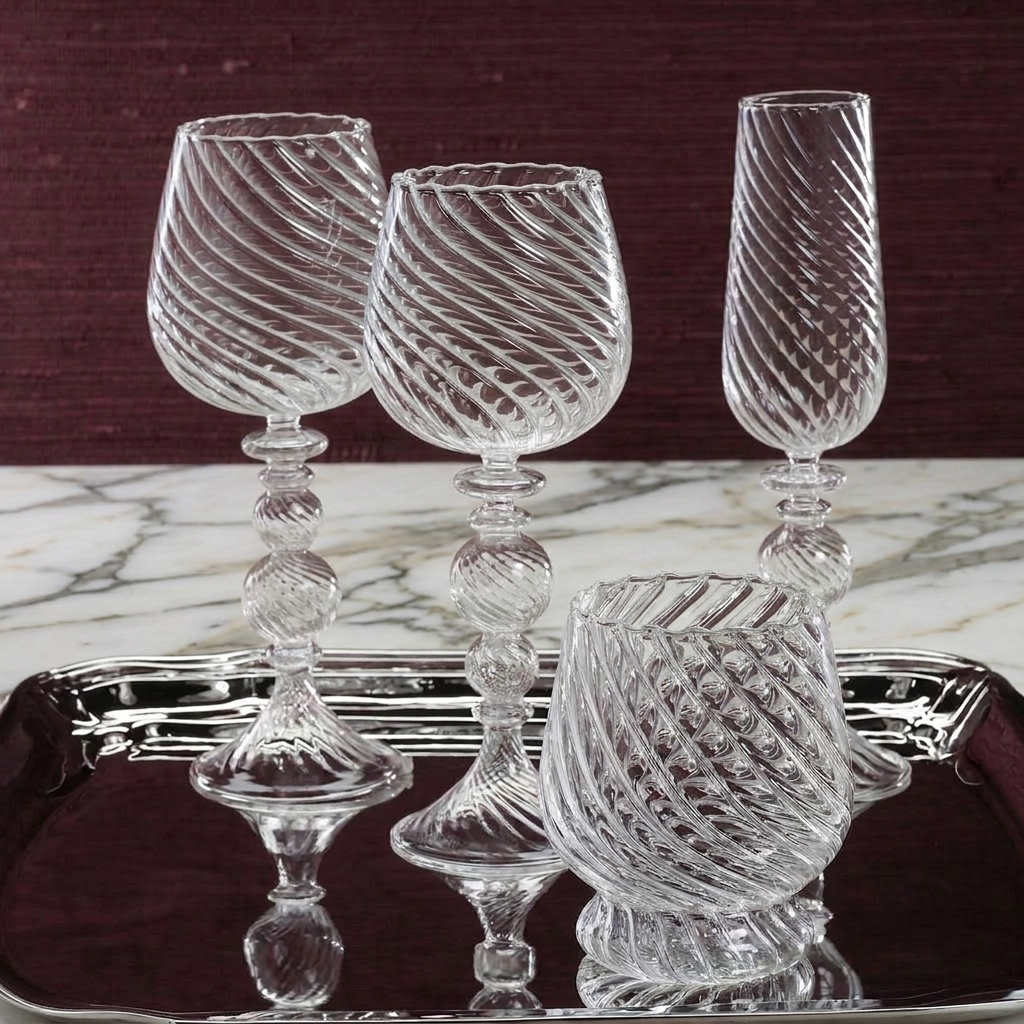 Twisted Optic Wine Glass