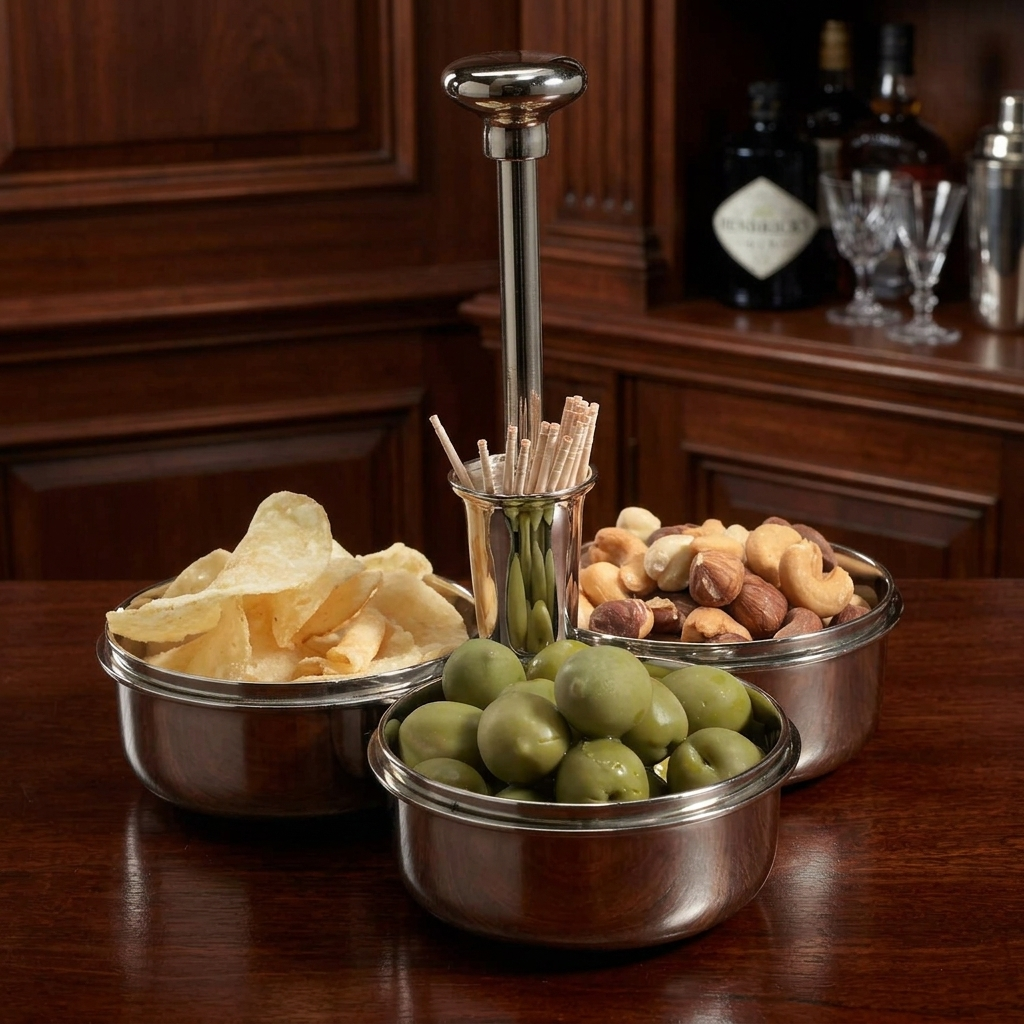 Condiment Trio with Cocktail Pick Holder