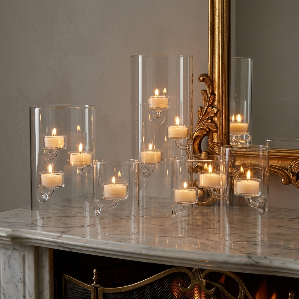 Suspended Glass Tealight Hurricane Large
